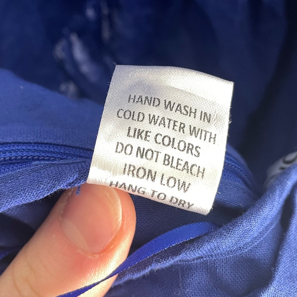DESIGNER Dao Chloe Dao Cobalt Linen Evening Gown- Women’s L - Picture 9 of 11